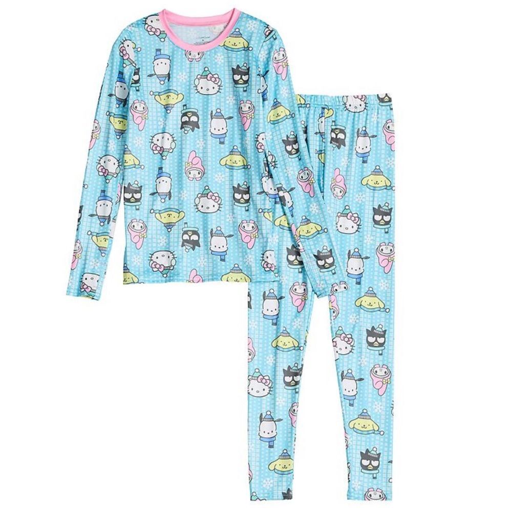 Cuddl Duds Hello Kitty Base Layer Set 2pc Stretch Poly NEW Large 10/12